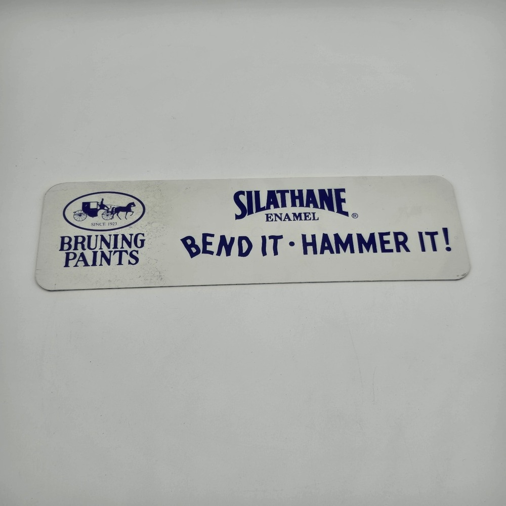 Vintage Silathane Enamel Metal Sign Advertising Bruning Paint Company‎